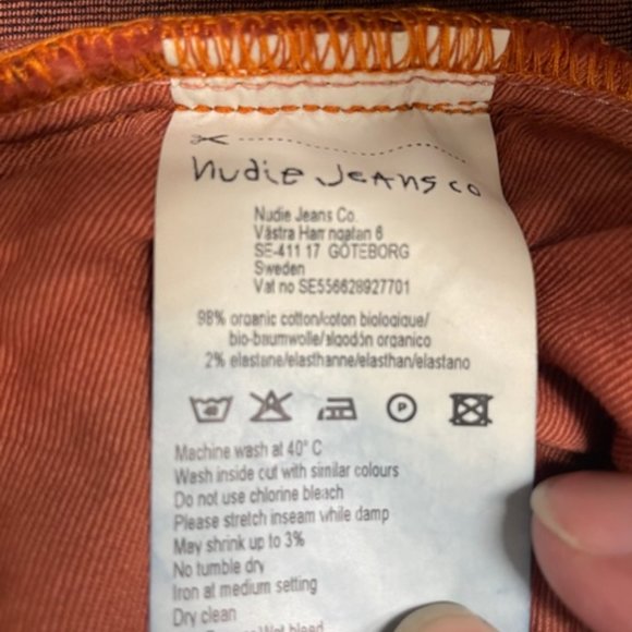 NUDIE JEANS  W29 X L32  HIGH KAI ELECTRIC RED - Picture 7 of 10